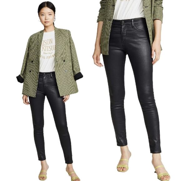 AG Adriano Goldschmied The Legging Ankle Super Skinny Ankle in Coated Black 29R - Picture 3 of 12